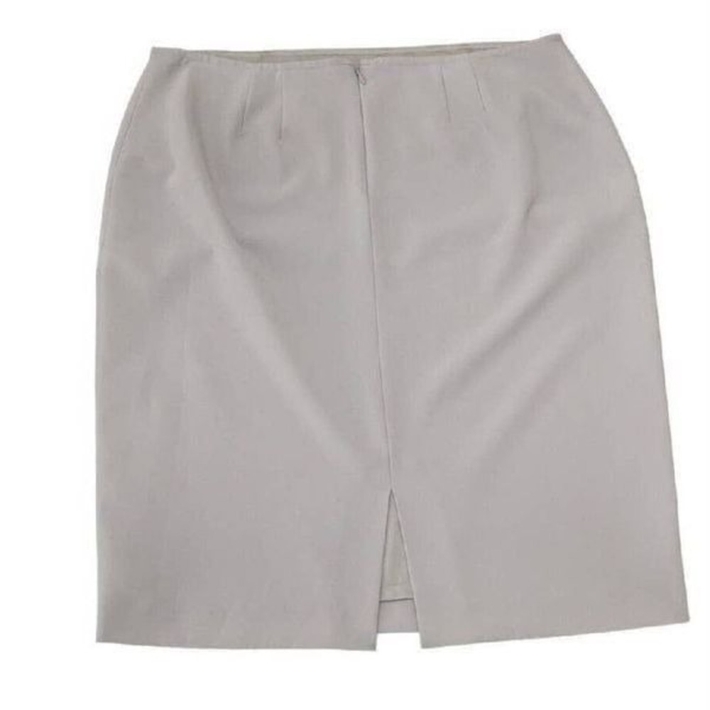 St‎ John Skirt Size 16 Light Grey Pencil Skirt Knee Length Zipper Made in USA - Picture 8 of 9